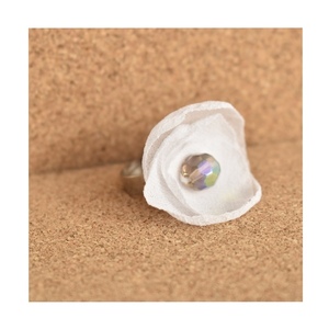 Δαχτυλίδι με λευκό λουλούδι - λουλούδι, ατσάλι, ιδεά για δώρο, αυξομειούμενα - 2