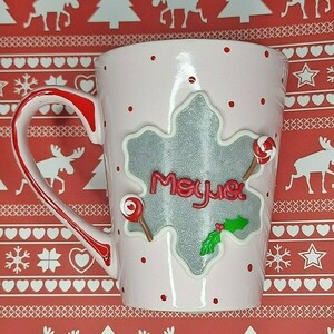 Τρισδιάστατη κούπα χριστουγεννιάτικη χιονονιφάδα για τη μαμά - πηλός, πορσελάνη, χριστουγεννιάτικα δώρα, κούπες & φλυτζάνια, είδη κουζίνας - 2