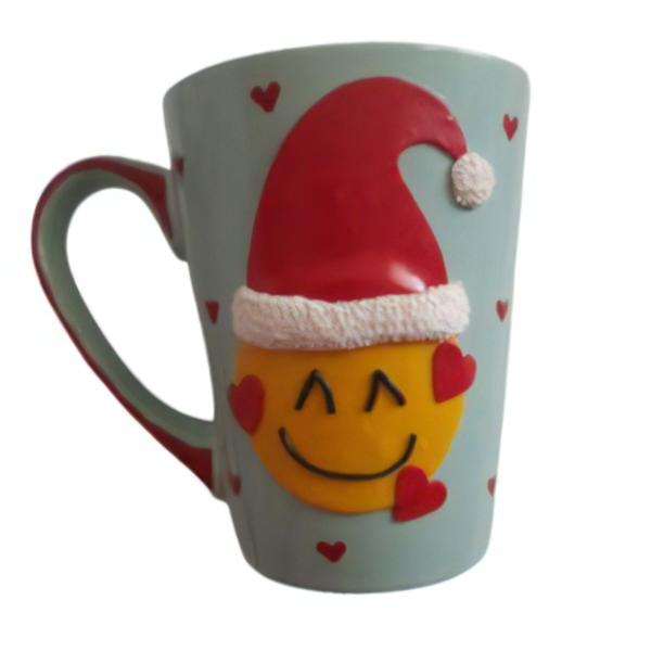 Τρισδιάστατη κούπα χριστουγεννιάτικο emoji - πηλός, πορσελάνη, χριστουγεννιάτικα δώρα, κούπες & φλυτζάνια, είδη κουζίνας