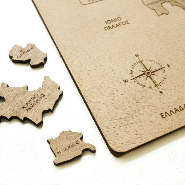 Χάρτης της Ελλάδας ξύλινο puzzle - 51 pcs - ξύλινα παιχνίδια - 2