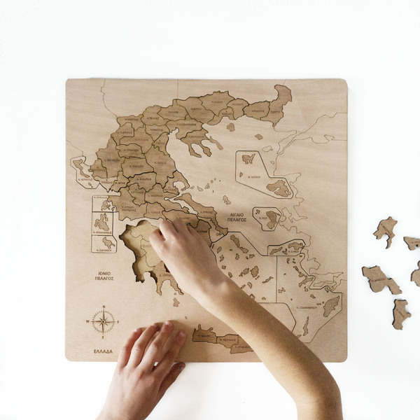 Χάρτης της Ελλάδας ξύλινο puzzle - 51 pcs - ξύλινα παιχνίδια - 3