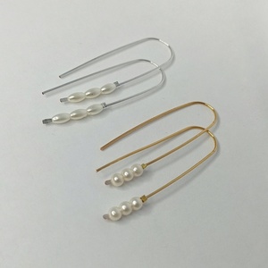 Κρεμαστά σκουλαρίκια με πέρλες - χαλκός, μακριά, πέρλες, νυφικά - 4