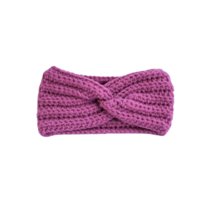 Χειροποίητη πλεκτή στριφτή κορδέλα ροζ σκούρο από 100% ακρυλικό νήμα - μαλλί, turban, headbands
