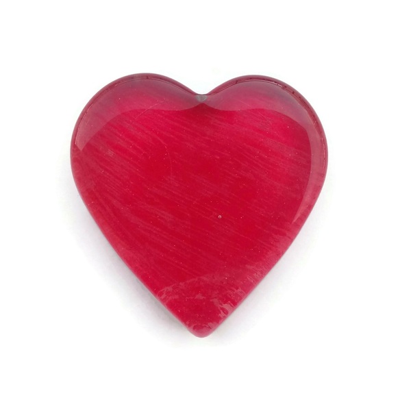 Press Papier Κόκκινη Καρδιά από Γυαλί 9x9x1.5εκ Αξεσουάρ Γραφείου Σετ με κουτί - γυαλί, καρδιά, διακοσμητικά, αξεσουάρ γραφείου