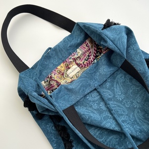Τσάντα shopper κοτλέ λαχούρια - ύφασμα, ώμου, μεγάλες, all day, πάνινες τσάντες - 2