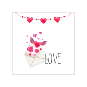 Ευχετήρια Κάρτα για Τον Άγιο Βαλεντίνο Love με Φάκελο 10x10εκ άσπρο - καρδιά, χαρτί, βαλεντίνος, ζευγάρια, ευχετήριες κάρτες