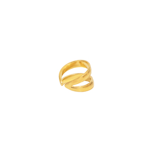 Δαχτυλίδι Αυξομειούμενο "Twin" - επιχρυσωμένα, ορείχαλκος, boho, μεγάλα, αυξομειούμενα - 2