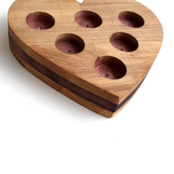 Ξύλινη καρδιά από φυσικό ξύλο - ξύλο, αρωματικά κεριά, κεριά & κηροπήγια - 2