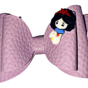 Σετ 2 τμχ παιδικά φιογκάκια δερματίνη Χιονάτη πριγκίπισσα - δέρμα, ύφασμα, πριγκίπισσα, hair clips