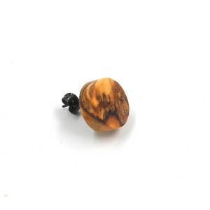 Ανδρικό σκουλαρίκι χειροποίητο μοναδικό από ξύλο ελιάς _017, Φ 1,5 εκ. - ξύλο, σκουλαρίκια