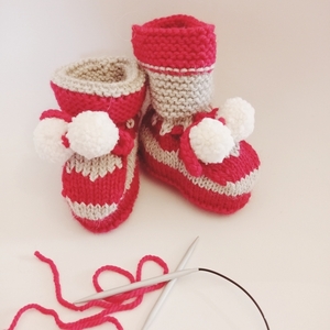 Πλεκτά χειροποίητα παπουτσάκια αγκαλιάς Μαλλί - Αλπακά ( wool - alpaca) - δώρο, δώρα για μωρά, αγκαλιάς, για μωρά - 4