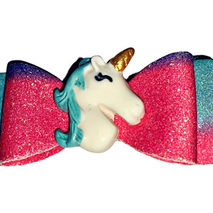 Παιδικό φιογκάκι μαλλιών unicorn glitter - πλαστικό, μαλλιά, μονόκερος, hair clips