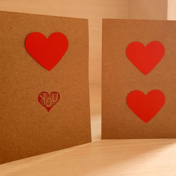 Καρτούλα craft "you" κόκκινη καρδούλα 15εκ - καρδιά, χαρτί, αγ. βαλεντίνου, ευχετήριες κάρτες - 4