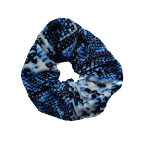 Γυναικείο λαστιχάκι σε μπλε χρώμα με animal print - ύφασμα, λαστιχάκια μαλλιών