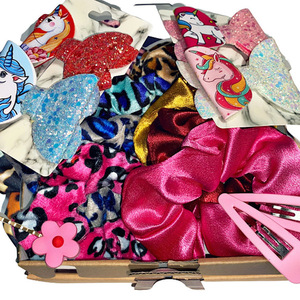 Princess gift box με παιδικά αξεσουάρ - ύφασμα, λαστιχάκι, μαλλιά, πριγκίπισσα, hair clips