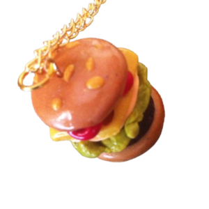 χειροποιητο μακρυ μενταγιον, Burger (πολυμερικος πηλος) - ορείχαλκος, πηλός, μακριά, μενταγιόν - 4