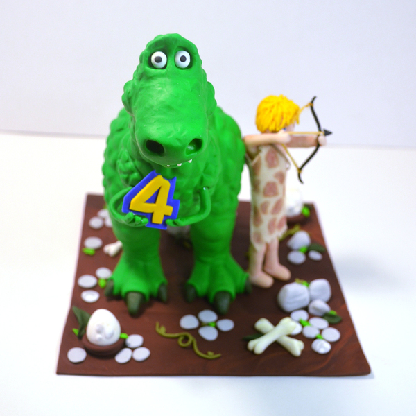 Διακοσμητικό Τούρτας (cake topper) από πηλό, T-Rex - πηλός, δεινόσαυρος, personalised, διακοσμητικά για τούρτες, διακοσμητικά