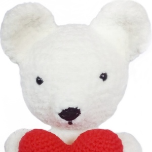 Αρκουδάκι με μεγάλη καρδιά, 22 εκ. για αυτούς που αγαπάνε - νήμα, αγάπη, διακοσμητικά - 2
