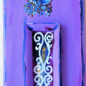 Ζωγραφική σε ξύλο σε σχήμα παραδοσιακής πόρτας 40χ12 cm - πίνακες & κάδρα, πίνακες ζωγραφικής - 3