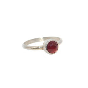 Ασημένιο δαχτυλίδι με κόκκινο αχάτη - ημιπολύτιμες πέτρες, ασήμι 925, χειροποίητα, βεράκια, σταθερά