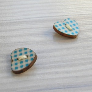 Σκουλαρίκια ξυλινα κουμπια καρφωτα σε διαφορα χρωματα - ξύλο, καρφωτά, μικρά, καρφάκι, φθηνά - 3