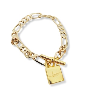 Love bracelet αλυσίδα με heart lock κουμπωμα - καρδιά, μέταλλο, κοσμήματα