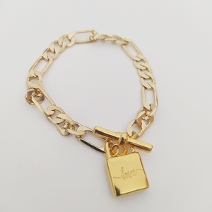 Love bracelet αλυσίδα με heart lock κουμπωμα - καρδιά, μέταλλο, κοσμήματα - 3