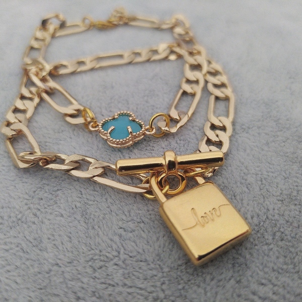 Love bracelet αλυσίδα με heart lock κουμπωμα - καρδιά, μέταλλο, κοσμήματα - 4