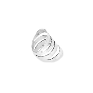 Γυναικείο πολύσειρο επάργυρο δαχτυλίδι από ορείχαλκο αυξομειούμενο 2,2Χ2,5 εκ. - ορείχαλκος, επάργυρα, γεωμετρικά σχέδια, Black Friday, αυξομειούμενα - 2