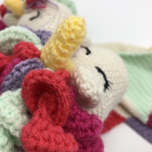 Πανάκι παρηγοριάς αγκαλιάς safety blankets μονόκερος - αναμνηστικά, amigurumi, προίκα μωρού, κουβέρτες, κουβέρτες - 2