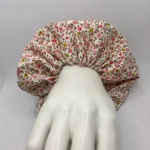 Υφασμάτινο λαστιχάκι scrunchie with colorful flowers - ύφασμα, κορίτσι, φλοράλ, για τα μαλλιά, λαστιχάκια μαλλιών - 4
