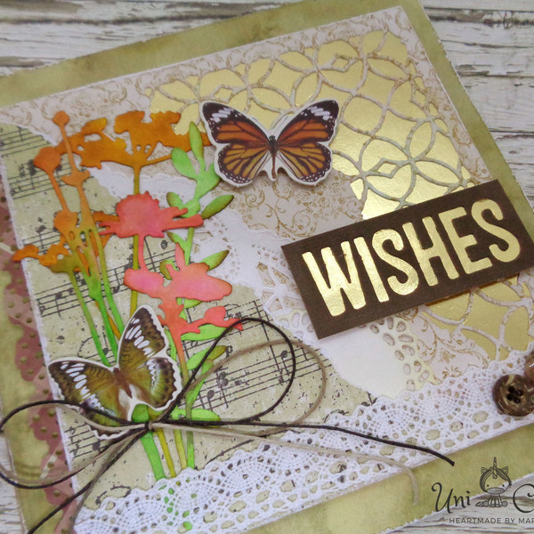 Ευχετήρια κάρτα με πεταλούδες - λουλούδια, γάμος, γενέθλια, πεταλούδες, γιορτή της μητέρας - 2