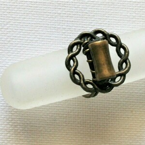 Μπρούτζινο boho δαχτυλίδι αυξομειούμενο, κυκλικό διάτρητο-πλαίσιο, ορειχάλκινη χάντρα - μέταλλο, boho, μπρούντζος, μεγάλα, αυξομειούμενα - 2
