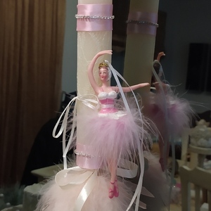 Αρωματική στρογγυλή λαμπάδα (25cm) ροζ μπαλαρίνα "Pink Ballet Dancer" - λαμπάδες, μπαλαρίνες, για παιδιά, για ενήλικες, για εφήβους - 4