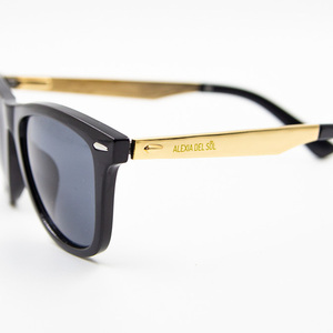 Γυαλιά ηλίου μεταλλικά σε μαύρο - χρυσό με 100% UV προστασία από τον ήλιο - αλυσίδες, γυαλιά ηλίου, κορδόνια γυαλιών, θήκες γυαλιών - 3