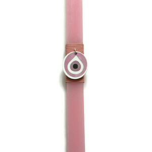Ροζ αρωματική λαμπάδα με ροζ ξύλινο μάτι, 32 εκατοστά - κορίτσι, λαμπάδες, για παιδιά, για ενήλικες, για εφήβους - 2