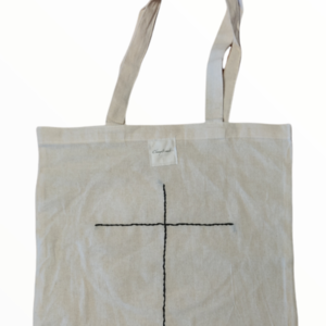 Πάνινη τσάντα με κεντημένο σταυρό - ύφασμα, ώμου, πάνινες τσάντες, φθηνές