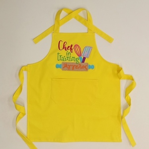 ποδιά μαγειρικής παιδική κίτρινη chef με όνομα - ποδιές μαγειρικής - 3