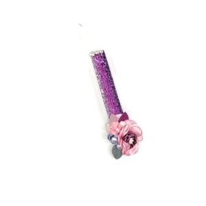 Αρωματική Λαμπάδα Με Κλιπ Μαλλιών Κοντή 20cm Μωβ Γκλίτερ - κορίτσι, λουλούδια, λαμπάδες, για παιδιά, για μωρά