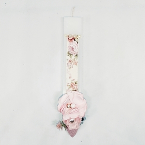 Αρωματική Λαμπάδα Με Κλιπ Μαλλιών Κοντή 20cm Floral Λευκή - κορίτσι, λαμπάδες, για παιδιά, αρωματικές λαμπάδες, για μωρά - 2