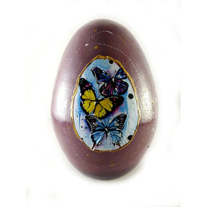 Κεραμικό αυγό με ντεκουπάζ και ζωγραφική 14,5 εκ. ύψος - πηλός, αυγό, διακοσμητικά - 3