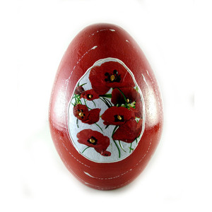 Κεραμικό αυγό με ντεκουπάζ και ζωγραφική 14,5 εκ. ύψος - πηλός, αυγό, διακοσμητικά - 5