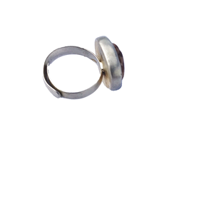 Γυναικείο δαχτυλίδι , ορείχαλκος με επαργύρωση , Φυσικό βότσαλο - ορείχαλκος, επάργυρα, μεγάλα, αυξομειούμενα, φθηνά - 2
