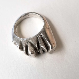 Ασημένιο δαχτυλίδι με ακανόνιστο σχέδιο - ασήμι, μοντέρνο, σταθερά, μεγάλα - 2