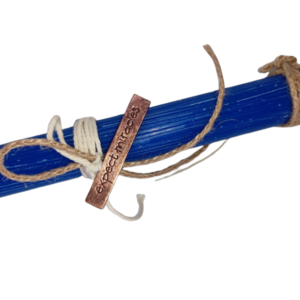 Λαμπάδα Αντρική Με Μεταλλικό Μπρονζέ Στοιχείο Μπλε Ζαγρέ Οβάλ 20cm - αγόρι, λαμπάδες, για ενήλικες, για εφήβους - 2