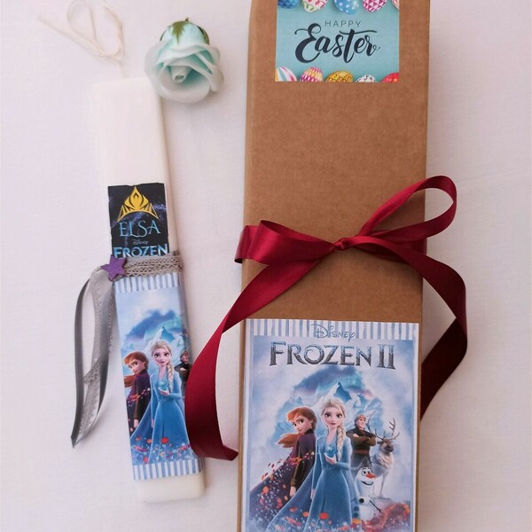 Λαμπάδα Frozen 2 Elsa - λαμπάδες, όνομα - μονόγραμμα, για παιδιά, προσωποποιημένα - 4