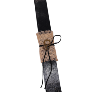 Λαμπάδα Αντρική Μαύρη Πλακέ 30cm Με Μεταλλικά Στοιχεία - αγόρι, λαμπάδες, για εφήβους - 3