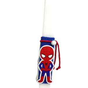 Λαμπάδα Spiderman με διακοσμητικό - αγόρι, λαμπάδες, για παιδιά, σούπερ ήρωες - 2