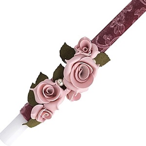 Λαμπάδα Ροζ Λουλούδια - λουλούδια, λαμπάδες, για ενήλικες, για εφήβους