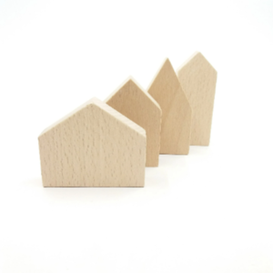 Ξύλινα σπιτάκια -σετ των 4 τεμαχίων - υλικά κατασκευών - 2